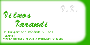 vilmos karandi business card