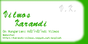 vilmos karandi business card